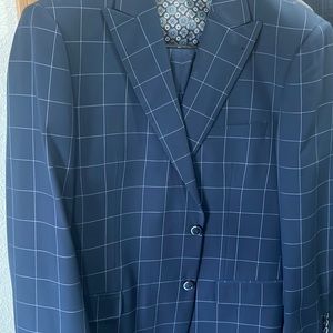 Blue window pane suit